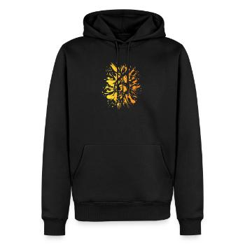 Clé de musique explosion couleurs icône logo - Sweat à capuche Premium bio Homme - noir - Devant - Nico (187cm)