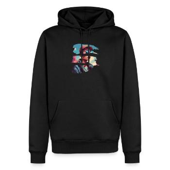 fille girlie sauvage punk freestyle amour peace style - Sweat à capuche Premium bio Homme - noir - Devant - Nico (187cm)