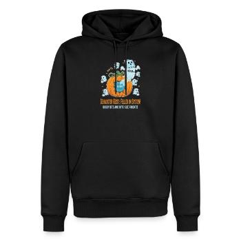 Gehackter Geist: Feller im System ! - Männer Premium Bio Hoodie - Schwarz - Vorne - Nico (187cm)