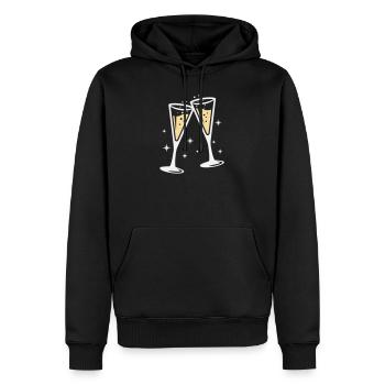 Sektglas Prosecco Sekt Alkohol Prost - Sweat à capuche Premium bio Homme - noir - Devant - Nico (187cm)