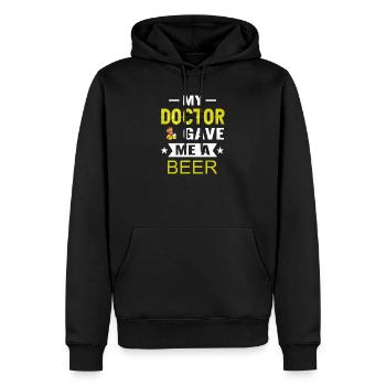 Doktor Bier - Männer Premium Bio Hoodie - Schwarz - Vorne - Nico (187cm)