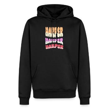Harpiste - Sweat à capuche Premium bio Homme - noir - Devant - Nico (187cm)