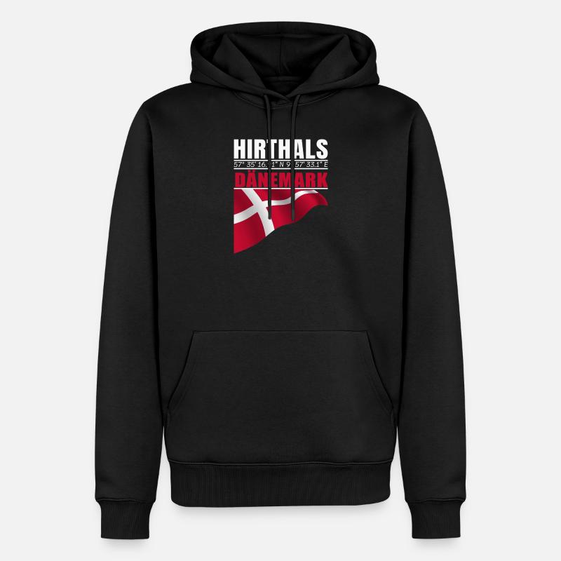Hirthals - Männer Premium Bio Hoodie - Schwarz