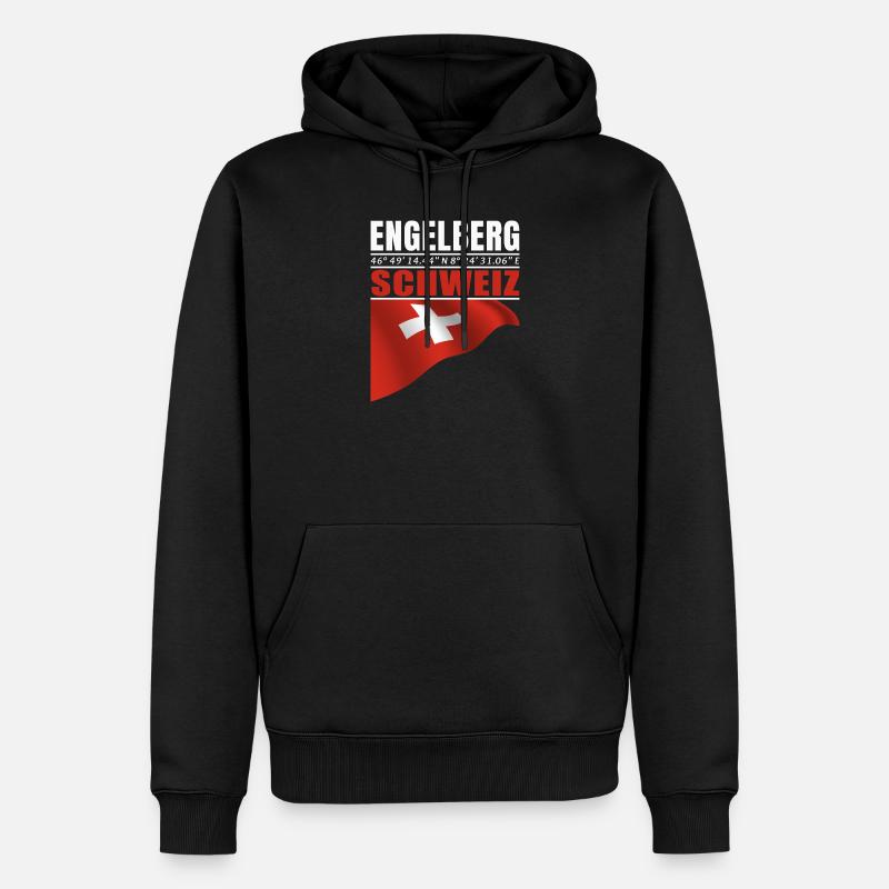Engelberg - Sweat à capuche Premium bio Homme - noir