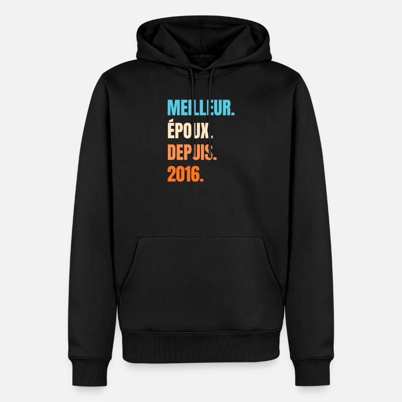 Bester Ehemann seit 2016 Geschenk-Ehemann - Männer Premium Bio Hoodie - Schwarz
