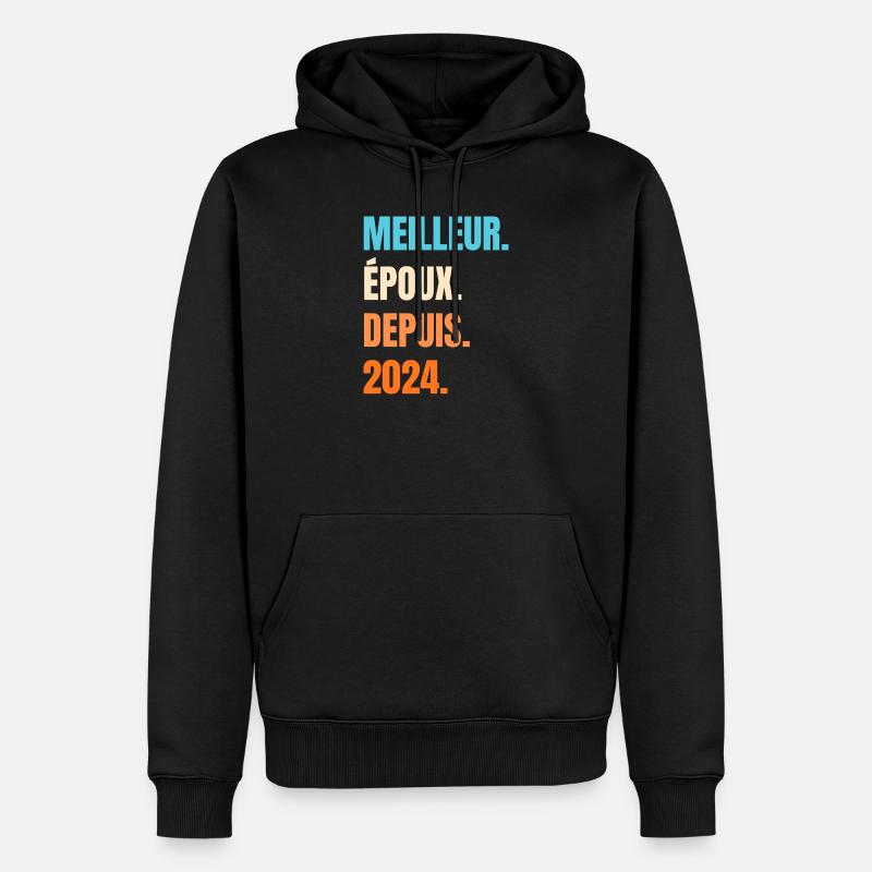 Bester Ehemann seit 2024 Geschenk-Ehemann - Männer Premium Bio Hoodie - Schwarz