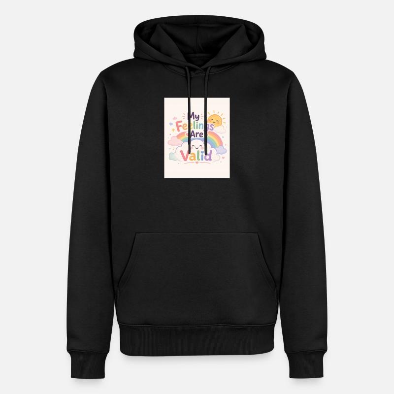 Mes Sentiments Sont Validés - Sweat à capuche Premium bio Homme - noir