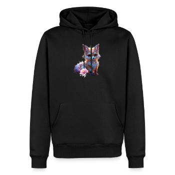 Fuchs-Saphir-Fantasie - Männer Premium Bio Hoodie - Schwarz - Vorne - Nico (187cm)