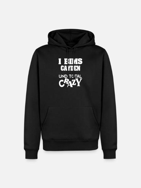 Cayden als Crazy - Männer Premium Bio Hoodie - Schwarz