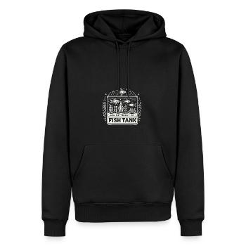 Fragen Sie mich nach meinem Aquarium - Männer Premium Bio Hoodie - Schwarz - Vorne - Nico (187cm)