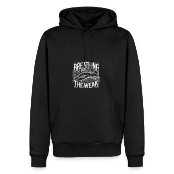 Atmen ist für die Schwachen - Männer Premium Bio Hoodie - Schwarz - Vorne - Nico (187cm)