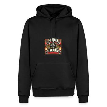 Kämpfer in der Ausbildung - Männer Premium Bio Hoodie - Schwarz - Vorne - Nico (187cm)