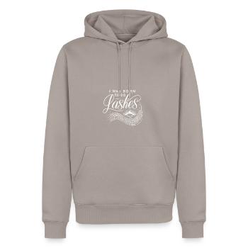 Ich wurde geboren, um Wimpern zu machen - Männer Premium Bio Hoodie - Taupe - Vorne - Nico (187cm)