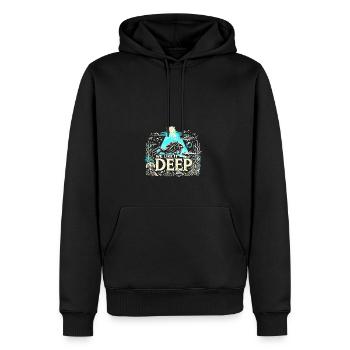 Sporttauchen - Wir mögen es tief - Männer Premium Bio Hoodie - Schwarz - Vorne - Nico (187cm)