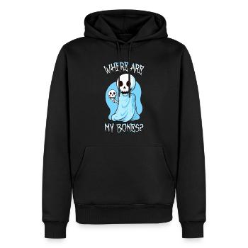 Drôle Halloween Skeleton Ghost Costume Chemise - Sweat à capuche Premium bio Homme - noir - Devant - Nico (187cm)