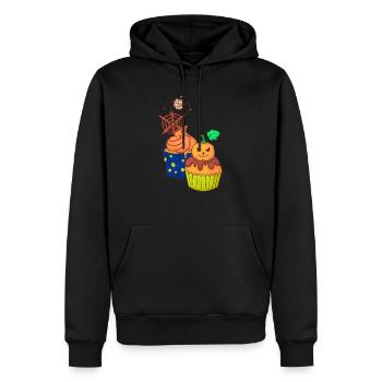 Gâteau au muffin Halloween - Sweat à capuche Premium bio Homme - noir - Devant - Nico (187cm)