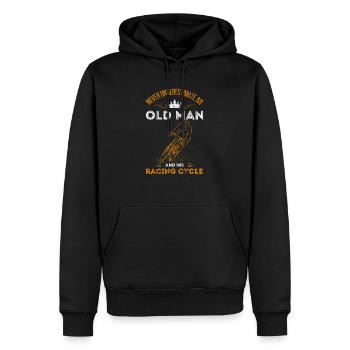 Old Man Radsport Rennrad Opa Geschenkidee Alter - Männer Premium Bio Hoodie - Schwarz - Vorne - Nico (187cm)