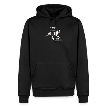 My Horse Has An Attitude - Männer Premium Bio Hoodie - Schwarz - Vorne - Nico (187cm)