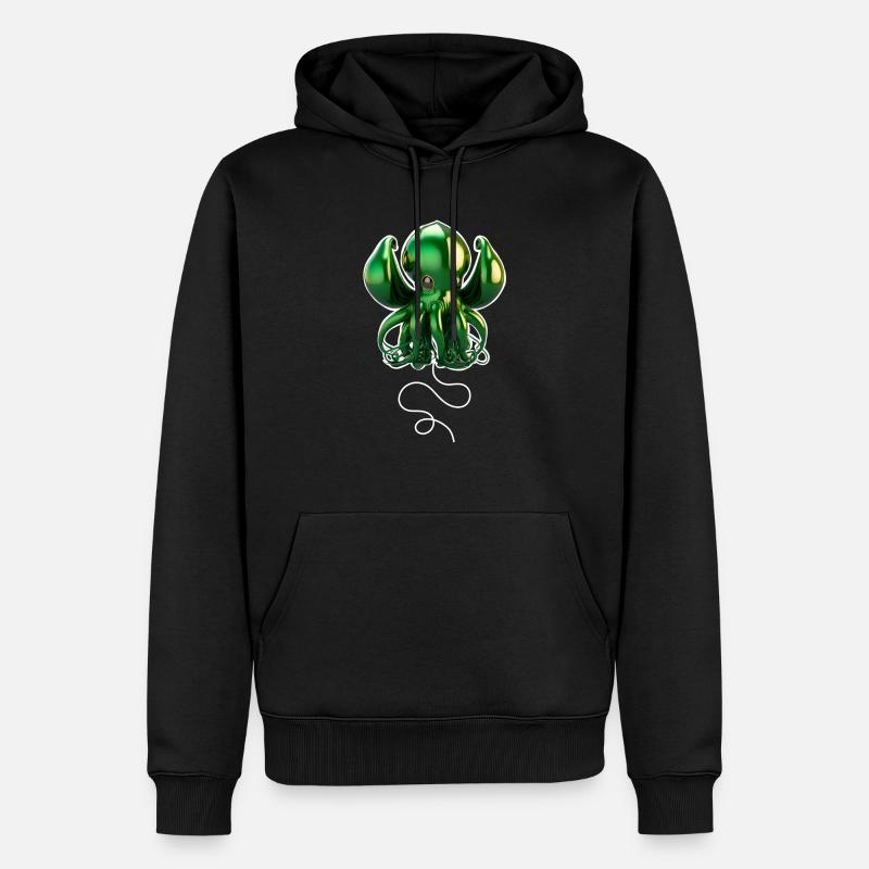 Ballon Cthulhu - Vert - Sweat à capuche Premium bio Homme - noir