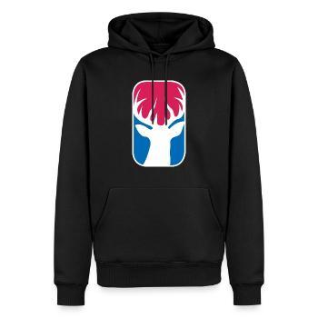 Jäger Lustig Rehbock Hirsch Trophäe Jagd Geschenk - Männer Premium Bio Hoodie - Schwarz - Vorne - Nico (187cm)