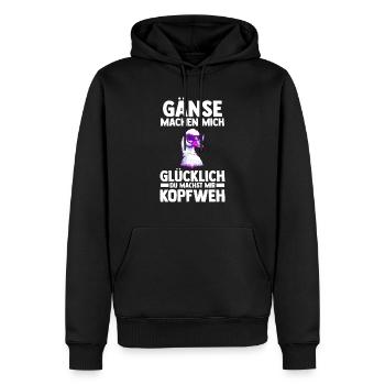Gans Gänse - Männer Premium Bio Hoodie - Schwarz - Vorne - Nico (187cm)