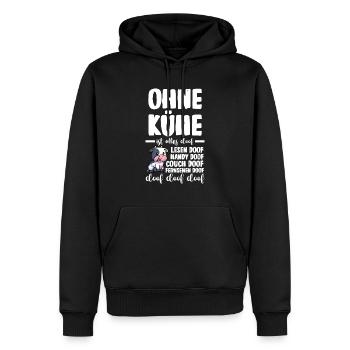 Kuh Landwirt Bauernhof Kühe - Männer Premium Bio Hoodie - Schwarz - Vorne - Nico (187cm)