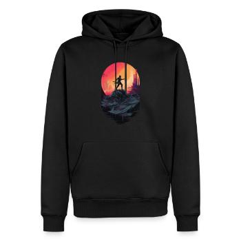 Schwert des Nebels - Männer Premium Bio Hoodie - Schwarz - Vorne - Nico (187cm)