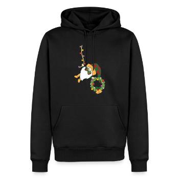 Noël Noël Gnomies - Sweat à capuche Premium bio Homme - noir - Devant - Nico (187cm)