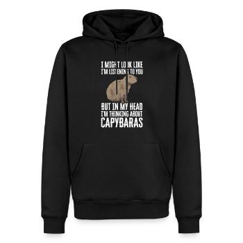 Capybara Nagetier - Männer Premium Bio Hoodie - Schwarz - Vorne - Nico (187cm)