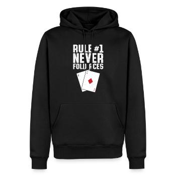 Rule #1 Never Fold Aces Poker Playing Cards Aces S - Men’s Premium Organic Hoodie - black - Front - Nico (187cm)