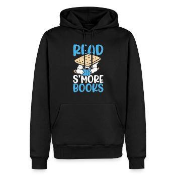 Read Smore Books Men Marshmallow Camping Campfire - Men’s Premium Organic Hoodie - black - Front - Nico (187cm)