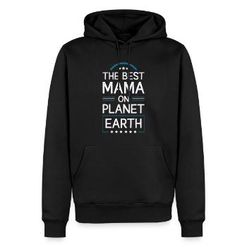 Meilleure maman disant maman maman - Sweat à capuche Premium bio Homme - noir - Devant - Nico (187cm)