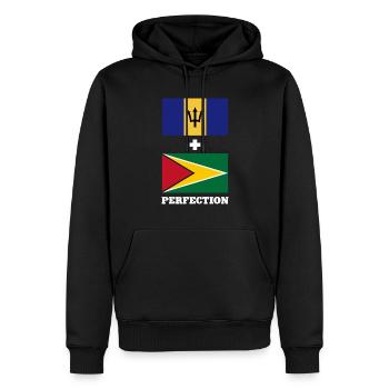 Drapeau de la Barbade Bayan barbadien - Sweat à capuche Premium bio Homme - noir - Devant - Nico (187cm)