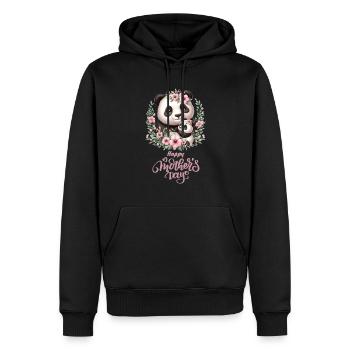Happy Mother's Day Floral Wreath Mum Panda - Männer Premium Bio Hoodie - Schwarz - Vorne - Nico (187cm)