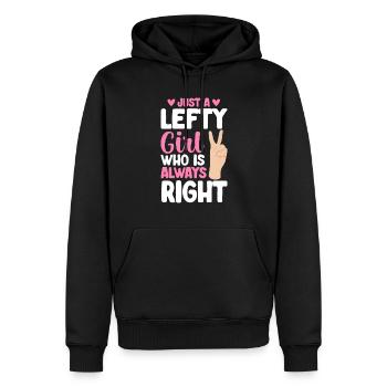 Linkshänder - Männer Premium Bio Hoodie - Schwarz - Vorne - Nico (187cm)