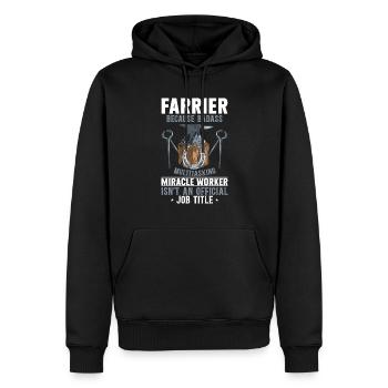 Hufschmied Hufeisen Pferdebeschlag - Männer Premium Bio Hoodie - Schwarz - Vorne - Nico (187cm)