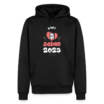 Escouade de la mariée 2023 Cœur de l’équipe - Sweat à capuche Premium bio Homme - noir - Devant - Nico (187cm)