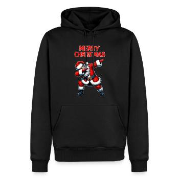 Fröhliche Weihnachten: Tanzender Santa Claus - Männer Premium Bio Hoodie - Schwarz - Vorne - Nico (187cm)
