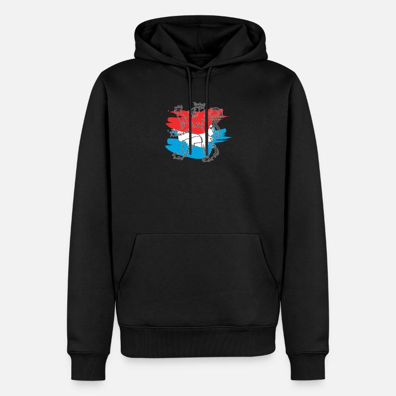 Roude Leiw mat Faarw - Männer Premium Bio Hoodie - Schwarz