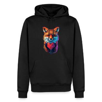 Fuchs - Männer Premium Bio Hoodie - Schwarz - Vorne - Nico (187cm)