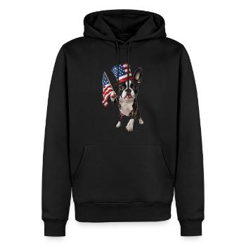 Boston Terrier - Männer Premium Bio Hoodie - Schwarz - Vorne - Nico (187cm)