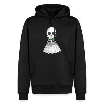 federball badminton federballspieler federball - Männer Premium Bio Hoodie - Schwarz - Vorne - Nico (187cm)