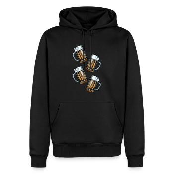 Beer Mug Beer Glass - Men’s Premium Organic Hoodie - black - Front - Nico (187cm)