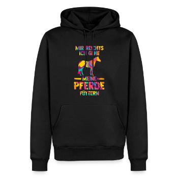 Reiten Pferd Pferde Geschenk - Männer Premium Bio Hoodie - Schwarz - Vorne - Nico (187cm)