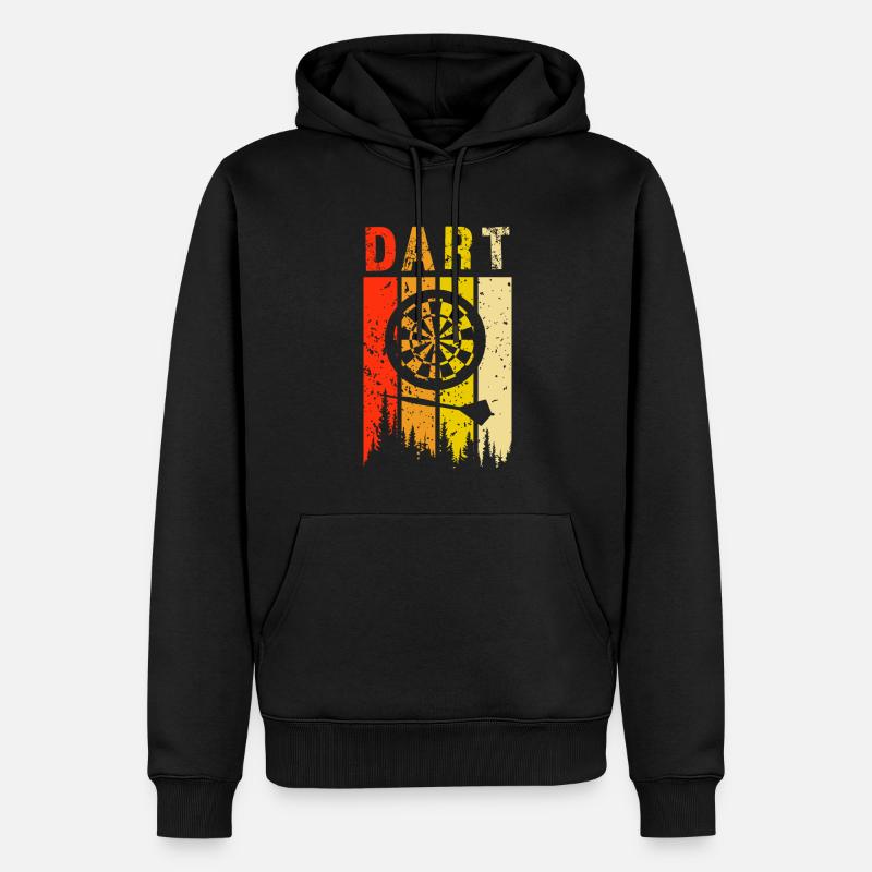 dart retro design dart Geschenk - Männer Premium Bio Hoodie - Schwarz