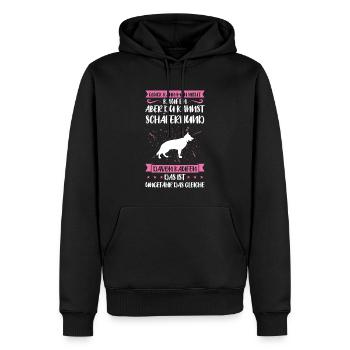Schäferhund Hund Schäferhunde Geschenk - Männer Premium Bio Hoodie - Schwarz - Vorne - Nico (187cm)