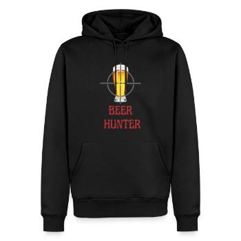 Beer Hunter - Männer Premium Bio Hoodie - Schwarz - Vorne - Nico (187cm)