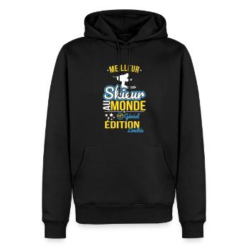 Der beste Skifahrer der Welt - 100% genial - Männer Premium Bio Hoodie - Schwarz - Vorne - Nico (187cm)