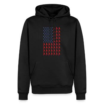 Sport Us Flag Kickball - Sweat à capuche Premium bio Homme - noir - Devant - Nico (187cm)