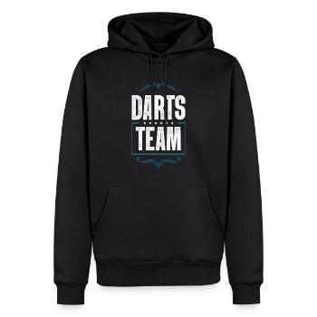 Équipe de fléchettes - Sweat à capuche Premium bio Homme - noir - Devant - Nico (187cm)